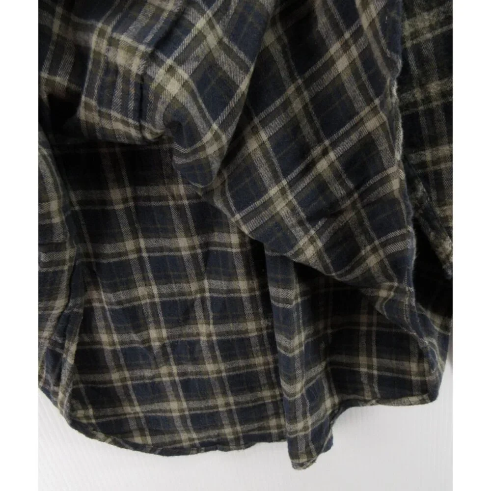 VINTAGE American Eagle Shirt Large Flannel Button Down Plaid Pocket